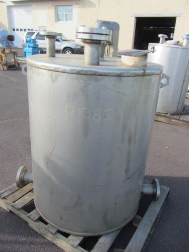 UNUSED KENNEDY APPROXIMATELY 200 GALLON VERTICAL STORAGE TANK.  STAINLESS STEEL CONSTRUCTION.  36